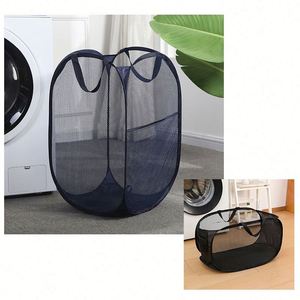 Durable Collapsible <b>Baskets</b> Mesh Pop up With Side Pocket Foldable Clothes Storage Hamper for <b>Laundry</b> Gift - Product Image 1