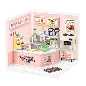 Rolife Contact Obtenez une réduction en gros sur le puzzle en plastique DW006 Double Joy <span class=keywords><strong>Bubble</strong></span> <span class=keywords><strong>Tea</strong></span> DIY Miniature House <span class=keywords><strong>Kit</strong></span> avec lumière - Product Image 1
