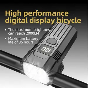 LED High-brightness Emergency Charging Available Aluminum Alloy 2000LM Mountain Bicycle Front Light