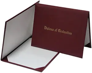 Personalizado oro estampado Diploma de cuero rojo carpeta de archivos titular del certificado