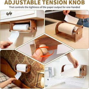Wooden desktop <b>paper</b> towel holder for home <b>kitchen</b>, can be hung, toilet <b>paper</b> holder, <b>kitchen</b> <b>paper</b> storage rack - Product Image 3