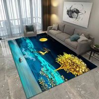 MAMATI Simple Living Room Carpet Non-Slip Noise Reduction Abstract Pattern Machine Made Area Rugs Made Polyester Fiber