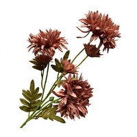 Chrysanthème Artificiel à Tige Unique en Soie, Fleur Faite à la Main, Réaliste, Respectueuse de l'Environnement, Toucher Naturel, Décoration Maison Noël