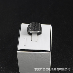 European Style <b>Titanium</b> Steel Cracked <b>Ring</b> SA1158 Men's Jewelry Retro Geometric Design Gift - Product Image 4