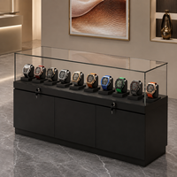 Vitrine de présentation de bijoux moderne avec comptoir en verre trempé, vitrine verrouillable pour magasin de bijoux et de montres