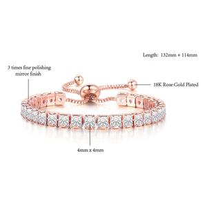 थोक महिला ज्यामितीय बहु-रंगीन समायोज्य वर्ग क्रिस्टल चांदी रंगीन आइस्ड स्क्वायर क्रिस्टल चांदी रंगीन आइस्ड - Product Image 5