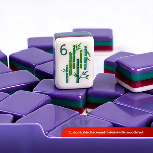 <span class=keywords><strong>Mahjong</strong></span> miniature violet à quatre couches en acrylique à motif bambou pour divertissement à domicile - Product Image 3