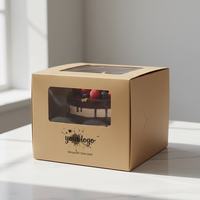 Boîtes à muffins et cupcakes personnalisables, écologiques, en matériaux recyclés, avec fenêtre transparente pour desserts et collations