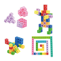 Jouets éducatifs Montessori - Ensemble de 100 briques numériques à construire, blocs de construction DIY, puzzles pour la maternelle, cubes d'empilage mathématiques pour enfants