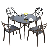 Ensemble table et chaises de patio moderne tout temps pour l'intérieur et l'extérieur Meubles de salle à manger pour l'extérieur Vente en gros d'usine