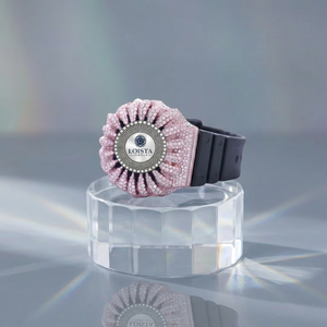 Reloj de Lujo Personalizado Estilo Hip Hop con Pantalla Analógica, Dos Tonos, Diamantes Moissanite, Correa de Acero Inoxidable y Goma - Product Image 2