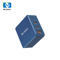 Pengisi Daya Cepat GaN PD3.0 100W OEM yang Dapat Disesuaikan, 2 Port USB-C + 1 Port USB, Input 100-240V, Adaptor Dinding Desktop Ramah Lingkungan untuk