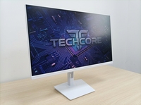 PC AIO para juegos con logotipo personalizado, pantalla giratoria de 24 pulgadas sin marco, elegante computadora de escritorio todo en uno blanca