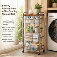 Chariot de rangement antidérapant OEM personnalisé pour petit appartement, chariot de rangement en acier multi-niveaux, chariot de rangement pour la maison