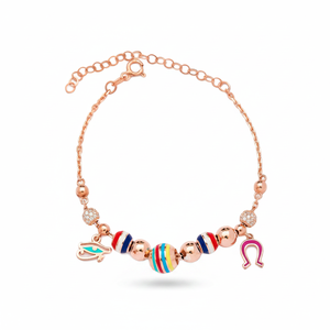 Mélange de couleurs émail Design Oeil de Ra et fer à cheval bracelet à breloques en gros bijoux faits à la main en argent sterling 925 - Product Image 2