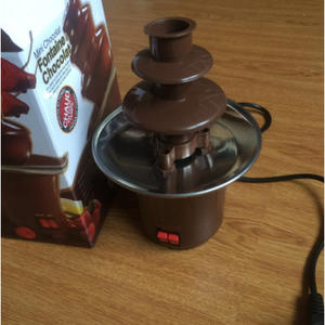 Home <b>Mini</b> Three Tier <b>Chocolate</b> Fondue Fountain Electric Heating Tabletop Stainless Steel <b>Chocolate</b> Machine Brown 220V - Product Image 4