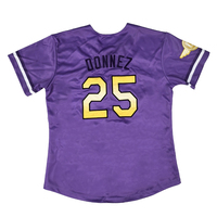 Jersey Baseball Lengan Pendek V-Neck Unisex Bahan Breathable dengan Logo Custom Emas Gaya Populer untuk Latihan Musim Panas
