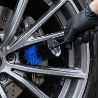 Brosse de nettoyage de roues de 40 cm avec poils en PP et tête ronde pour le lavage des jantes et des pneus de voiture