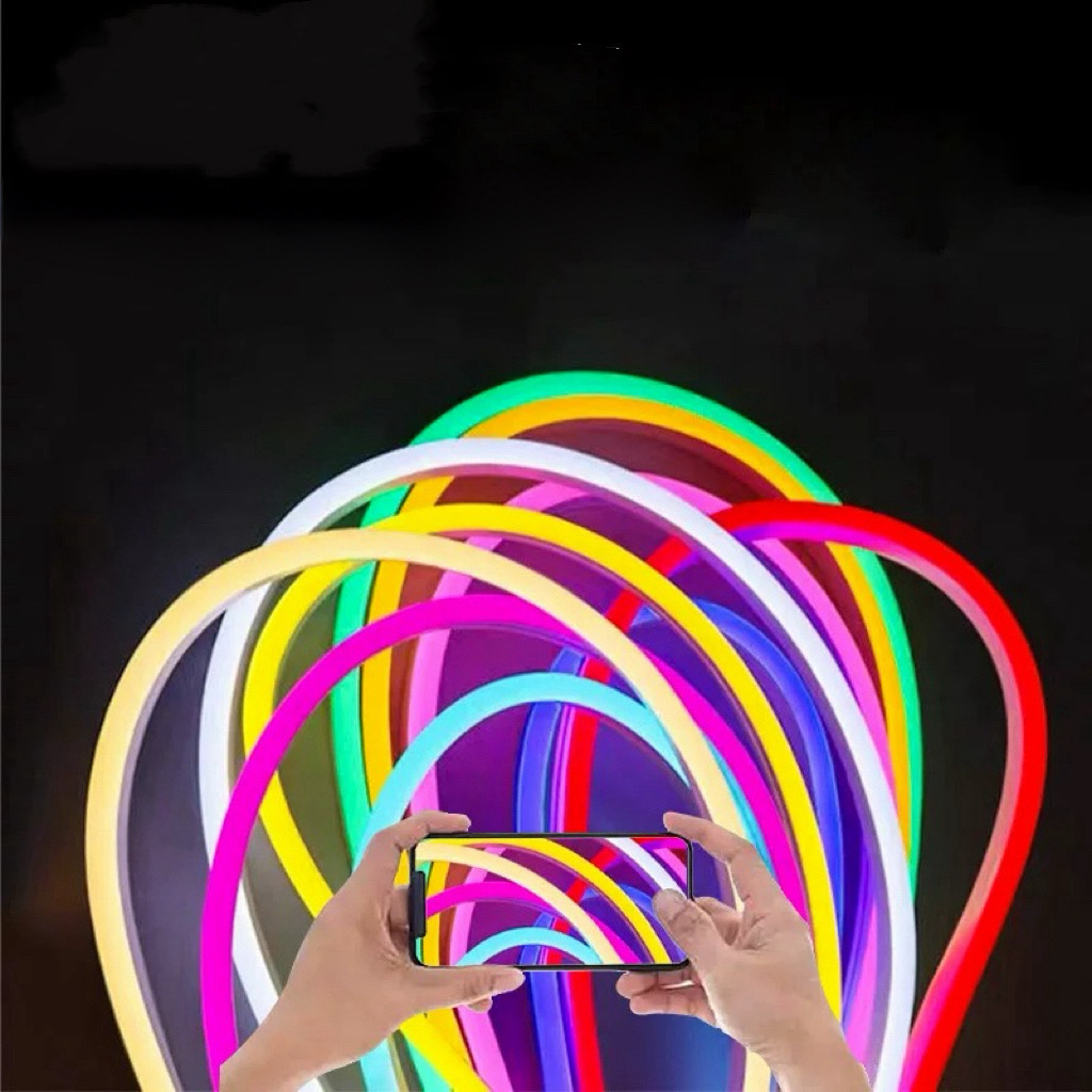Неоновый гибкий 12 В красный розовый оранжевый лед синий RGB 6*12 мм Огранка силиконовая светодиодная неоновая лента для DIY Рождественские огни неоновые светодиодные полосы