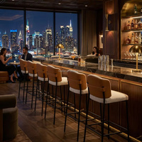 Tabourets de bar modernes en velours, chaises de comptoir de luxe pour îlot de cuisine, structure en fer, écologiques, pour extérieur, maison, usage commercial, OEM