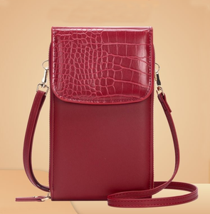 Nouveauté 2024 <span class=keywords><strong>Sac</strong></span> à téléphone mini en PU Portefeuille en cuir d'alligator de luxe <span class=keywords><strong>Porte</strong></span>-cartes de crédit Sacs à bandoulière pour femmes - Product Image 1