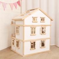 COMMIKI Simulation en bois massif en bois Villa à trois étages Simulation d'enfants chaque maison princesse maison de poupée ensemble jouets