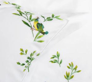 Parures de lit en coton satiné brodées à la main, motif Jardin Élégant, 100% coton, housse de couette et taies d'oreiller pour la maison, l'hôtel et les mariages - Product Image 4