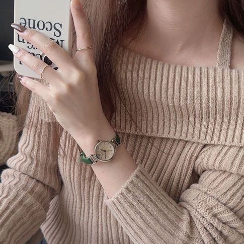 Minimalist Small Dial Women Quartz Watch Leather Strap No Alarm Ladies Exam Wrist Watch for Students