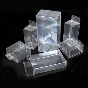 Eco-friendly Clear Folding Plastic PET Transparent Storage Gift Box Acetate Cube PVC Box Packaging With Or Without Hanger