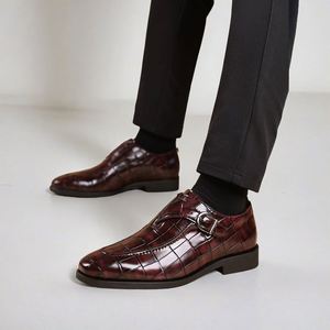 Chaussures Oxford décontractées pour hommes à bout fermé en PU avec sangle, style Derby, pour affaires, mariage et tenues habillées - Product Image 2