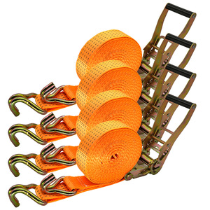 Correa de Amarre de Poliéster de 50 mm y 5T con Logotipo Personalizado, Correa de Sujeción con Trinquete, Gancho Plano en J, Longitud de 10 m, Certificación GS CE - Product Image 1