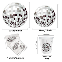 Tout nouveau ensemble de vaisselle Disco Party KTV ensemble de décoration de fête salle de danse fête assiette en papier tasse serviette bannière fournitures