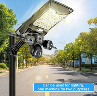 Lampe solaire de rue durable en ABS avec caméra CCTV 7000LM 170lm/w, lampe de sécurité extérieure à LED avec panneau mono-Si haute efficacité