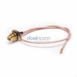 Conector DOSIN SMA hembra a IPEX con cable RG316 Ángulo recto IPX Personalizar longitud Ensamblaje de cable