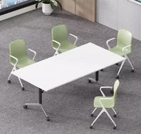 Table de réunion moderne pliable, table de formation modulaire grande taille à plateau relevable pour école et bureau, mobile