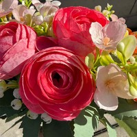 Karangan Bunga Mawar Kain Sutra Buatan Berbentuk Daun, Buatan Tangan Ramah Lingkungan, Warna dan Ukuran Dapat Disesuaikan untuk Dekorasi Pernikahan dan Hari Valentine