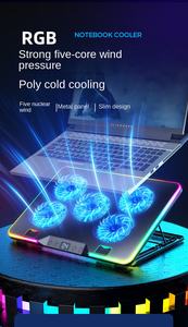 حامل تبريد للكمبيوتر المحمول المخصص للألعاب بست مراوح، مصنوع من البلاستيك ABS، مقاس 17 بوصة، قابل لتعديل الارتفاع، مبرد بالهواء، يعمل عبر USB - Product Image 4