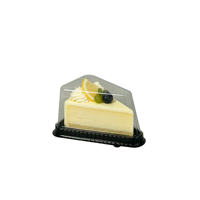 Boîte à gâteau en plastique JS-0010, 8 pouces, 10 pouces, 12 pouces, triangle, or, PET, boîte à gâteau au fromage, mousse, boîte à gâteau en tranches avec couvercle transparent