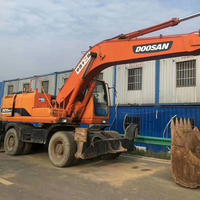 Excavatrice sur pneus d'occasion Doosan DH210W-7 21 tonnes, pelleuse d'occasion DX150W-7 DX140W DX60W DX55W de haute qualité