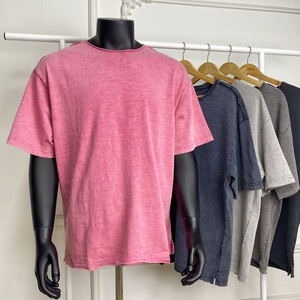 เสื้อยืดทรงโอเวอร์ไซ<span class=keywords><strong>ส</strong></span>์สไ<span class=keywords><strong>ต</strong></span>ล์วินเท<span class=keywords><strong>จ</strong></span>ผ้าฝ้ายสลับเนื้อ 100% ล้าง<span class=keywords><strong>ส</strong></span>ีแบบแอซิดวอช ทรงเรโทร ขอบโค้งมน นุ่ม<span class=keywords><strong>ส</strong></span>บาย พิมพ์โลโก้แบบอเมริกันตาม<span class=keywords><strong>ส</strong></span>ั่ง <span class=keywords><strong>ส</strong></span>ำหรับผู้ชาย - Product Image 1