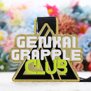 Médailles de sport en alliage de zinc plaqué or de haute qualité, <span class=keywords><strong>logo</strong></span> en émail, fabricant de médailles personnalisées depuis 20 ans, avec ruban - Product Image 2