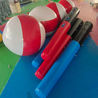 JUNAO Accessoires de sport amusants en PVC gonflable pour la course de billes de billard, équipement d'extension facile à installer