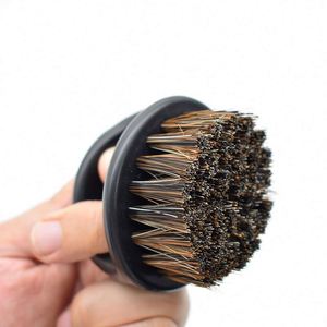 Cepillo de limpieza de cuello de plástico personalizable para barbería, cepillo para barba con anillo - Product Image 4