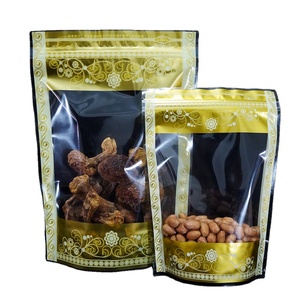 High Quality Resealable Plastic Bag Private Label Custom Size Gold Transparent Printed OPP Ziplock Bags For Food Packaging