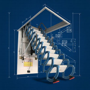 Scale Telescopiche Elettriche Completamente Automatiche Moderne in Alluminio con Capacità di Carico di 300kg per Case, Ville e Soffitte - Product Image 4