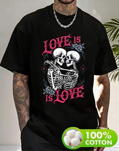 Camiseta Unisex Estampada con Diseño de Calavera Abrazando un Corazón, Algodón Suave, Ajuste Cómodo, Lavable a Máquina, Tallas S a XXXXL, para San Valentín y Año Nuevo - Product Image 3