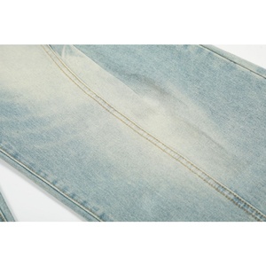 All'ingrosso colore blu chiaro pantaloni larghi a vita alta con modello di lavaggio unico Casual pantaloni da <span class=keywords><strong>uomo</strong></span> donna Jeans in Denim - Product Image 5