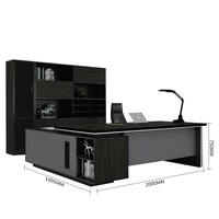 Grand bureau de direction pour PDG, bureau moderne en bois avec tiroir, table de bureau