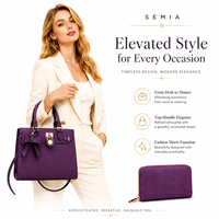 Ensemble de sacs à main en cuir pour femmes, sac fourre-tout à poignée supérieure, sac à bandoulière pour le travail, pochette assortie, grande capacité, 2 pièces