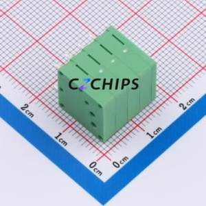 DB241R-3.5-4P-GN Spring Terminal Block Bent Lead Through Hole,P=3.5mm Connector 1x4P 3.5mm Green 4P - Product Image 2